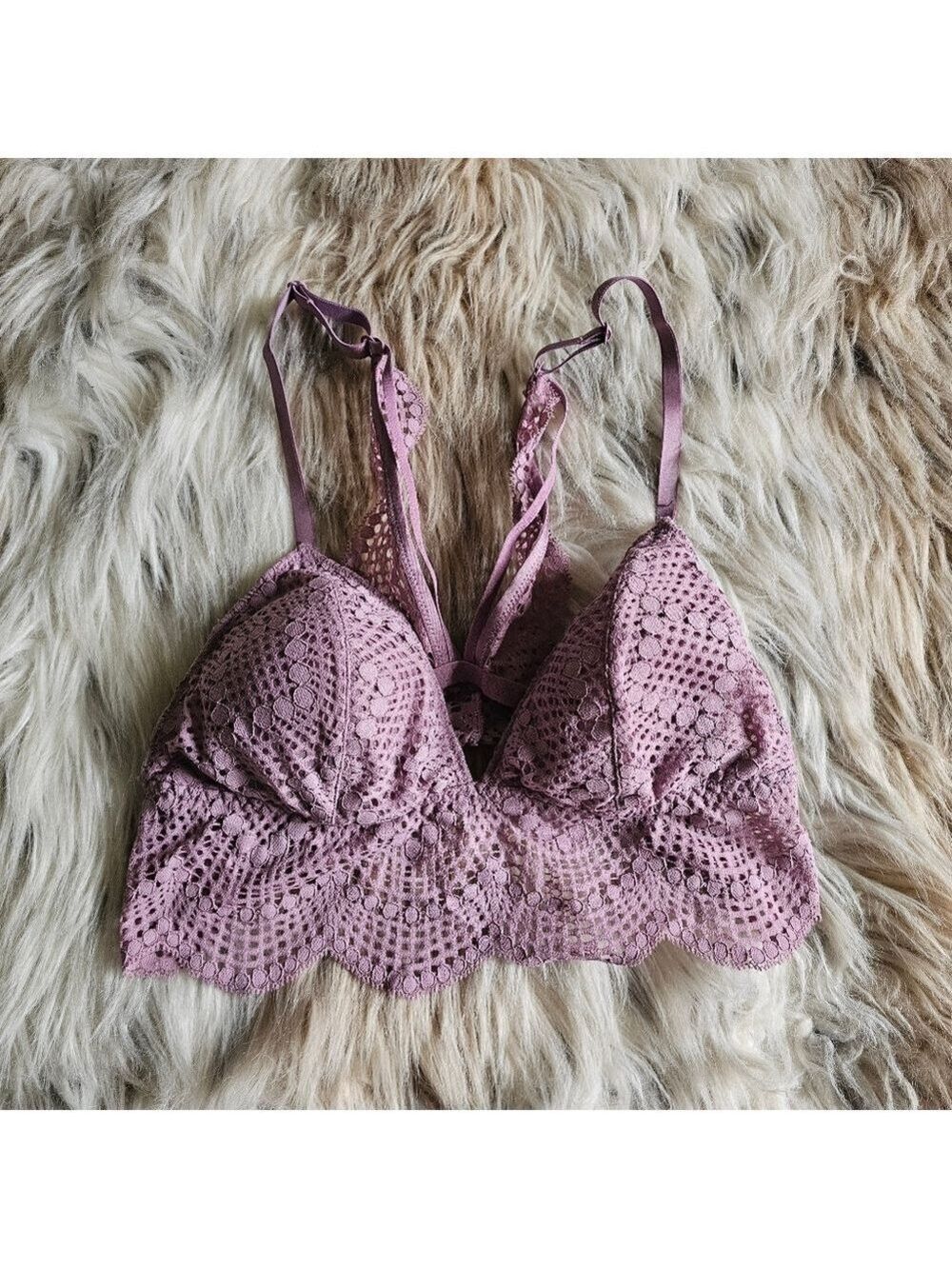 Victoria's Secret Bra Top Lace Mauve Purple